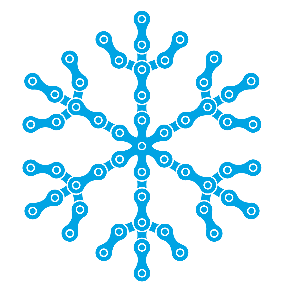 Snowflake made of bike chain parts